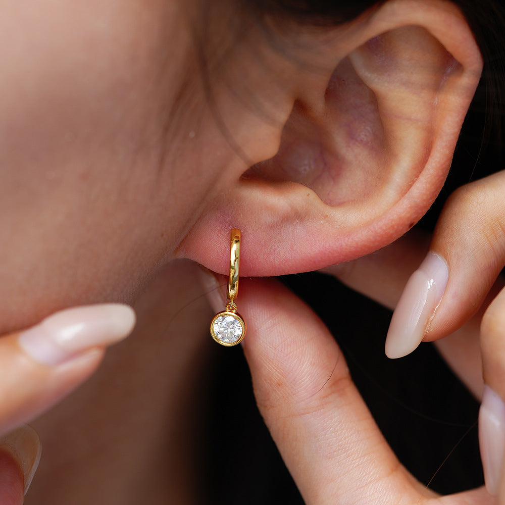 Silver Moissanite Earrings